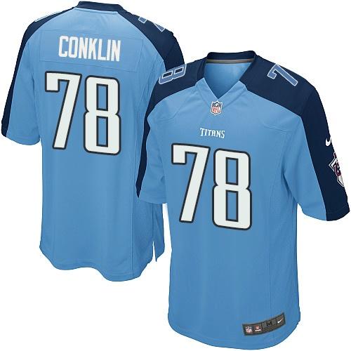 Nike Titans #78 Jack Conklin Light Blue Team Color Youth Stitched NFL Elite Jersey - Click Image to Close